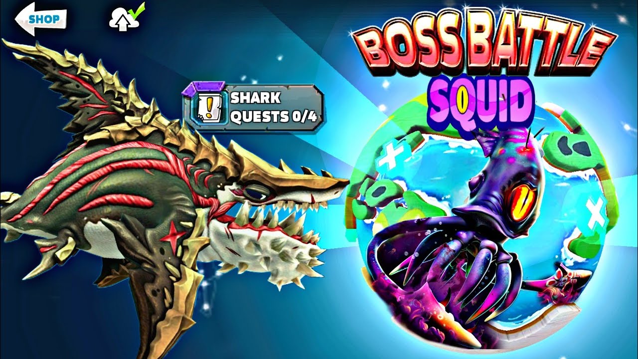 New Giant Colossal Squid Boss | Ancient Megalodon Vs Colossal Squid Boss