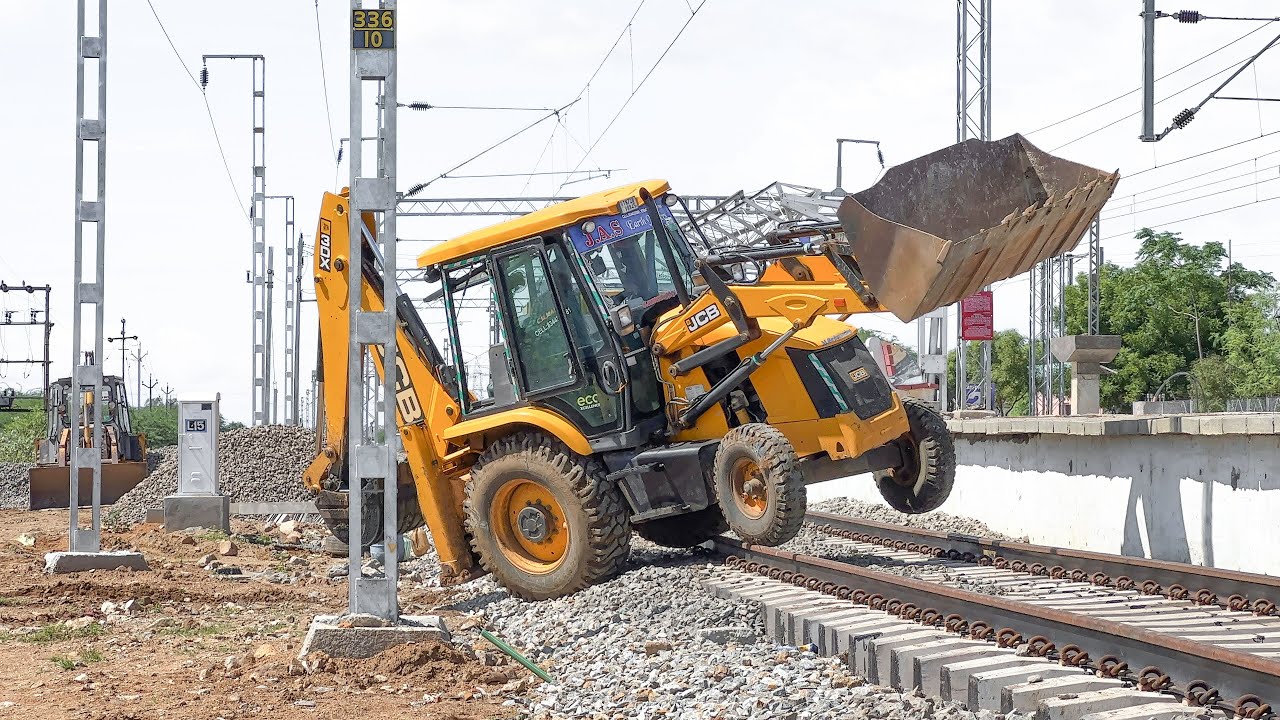 JCB 3DX Construct Railway Station Bridge Wing Wall in Nanguneri