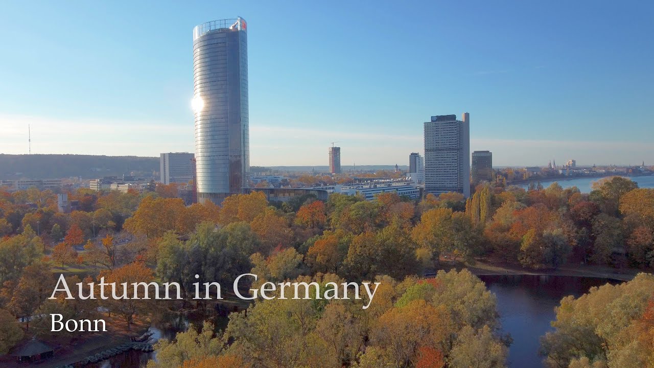 The most beautiful city in west Germany in 4k Drone .. Bonn in Autumn