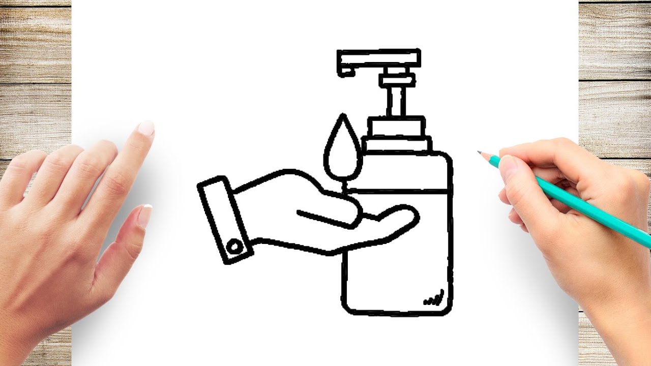 How to Draw Hand Sanitizer Step by Step