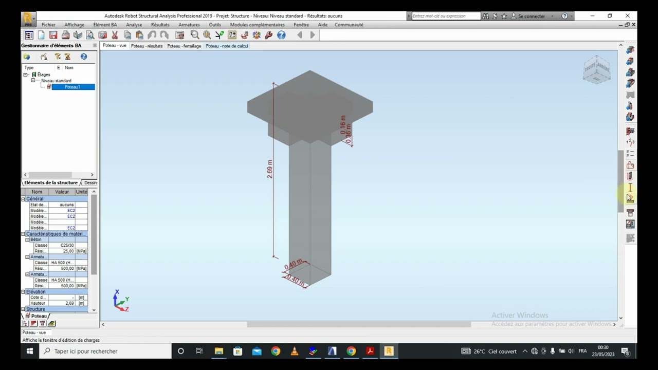1/3 Robot structural analysis Paramétrage et ferraillage d'un poteau