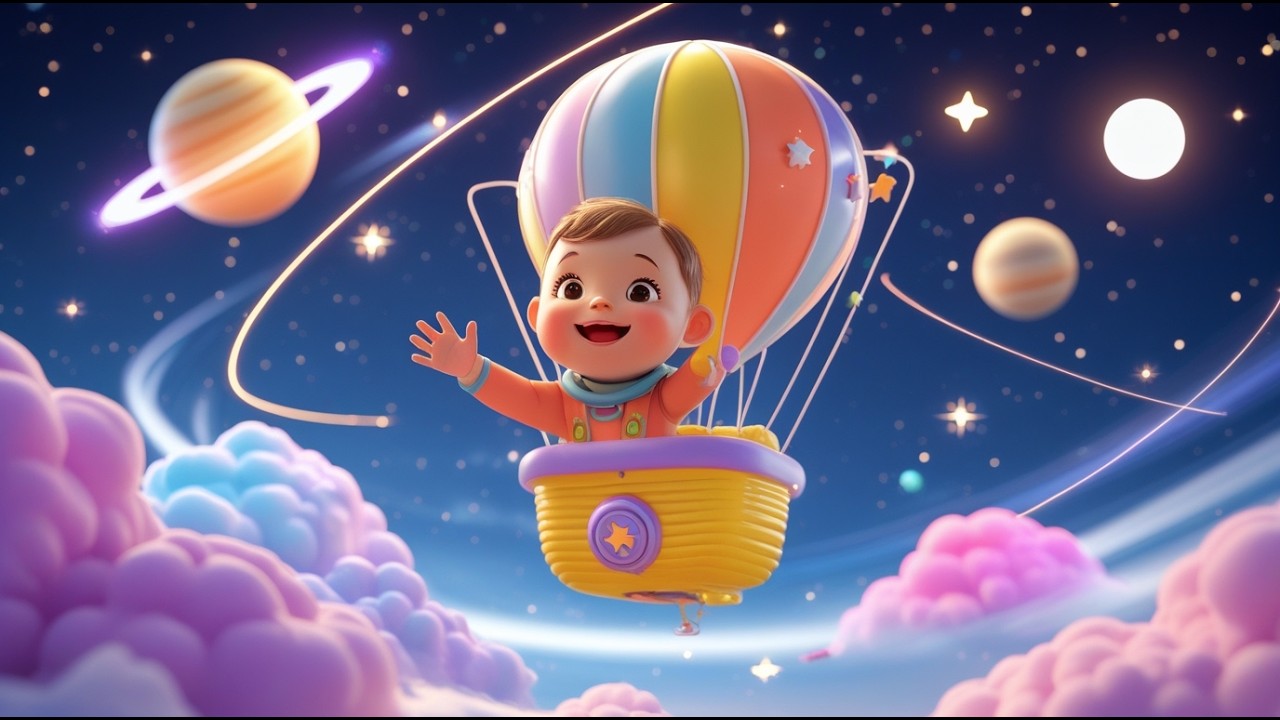 Space Balloon Ride with Baby 🎈🚀 | Fun Space Adventure for Kids | Learn Planets & Colors