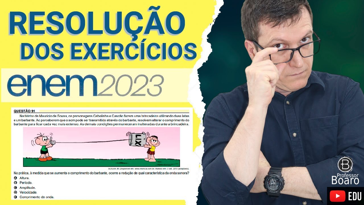 ENEM 2023 - RESOLUÇÃO dos EXERCÍCIOS - (91- Caderno AMARELO) Na tirinha de Maurício de Sousa, os