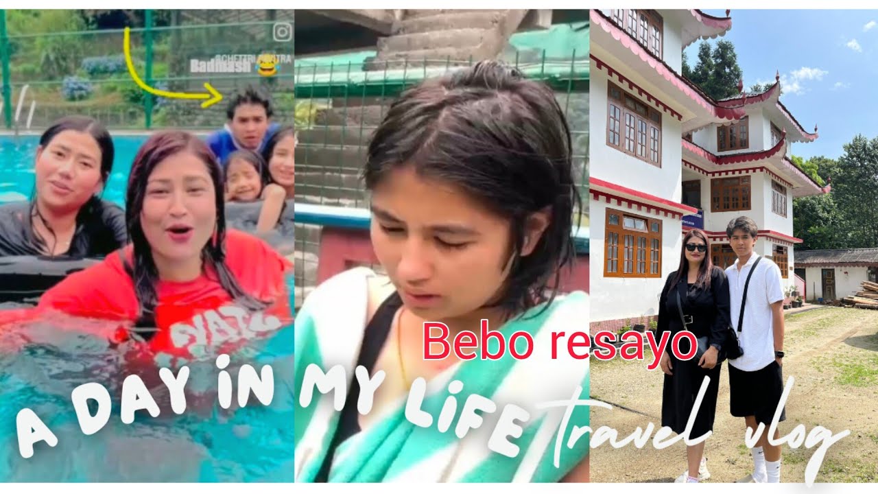 SWIMMING GARNU GAKO CHORA AAKO BELA 🏝️BEBO RESAYERA RUNU THALYO😭!!#sikkimvlogger #swimming #summer