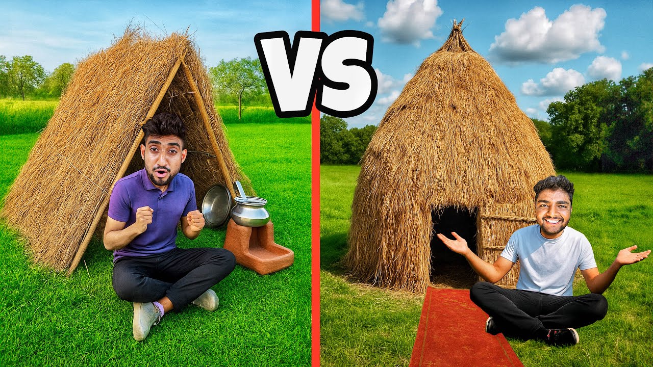 Low Budget vs High Budget Hut House &ndash; Overnight Survival Challenge