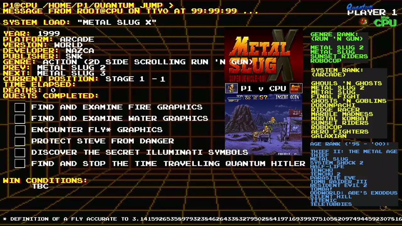 ARCADE MODE - Metal Slug X (1st try) / Nominations @ 12 noon / The Amazing Spider-Man (last chance)