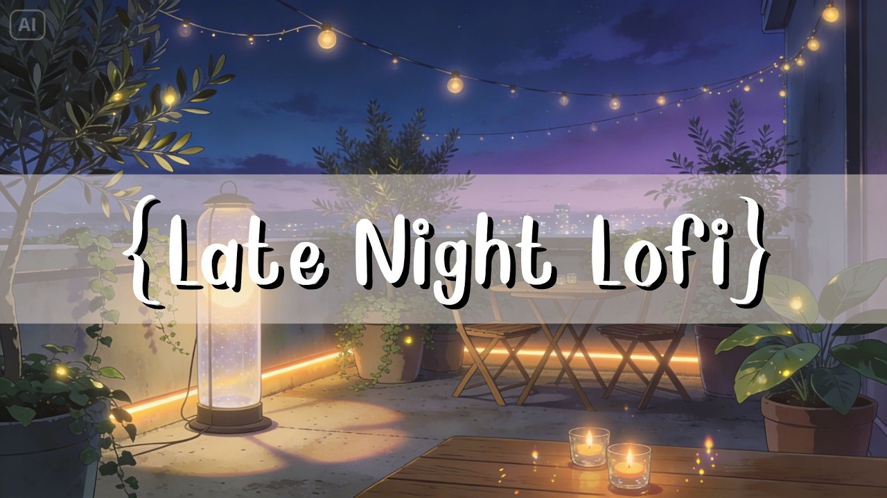 Late night lofi - stay together - feel relax with night sky and warm lights.