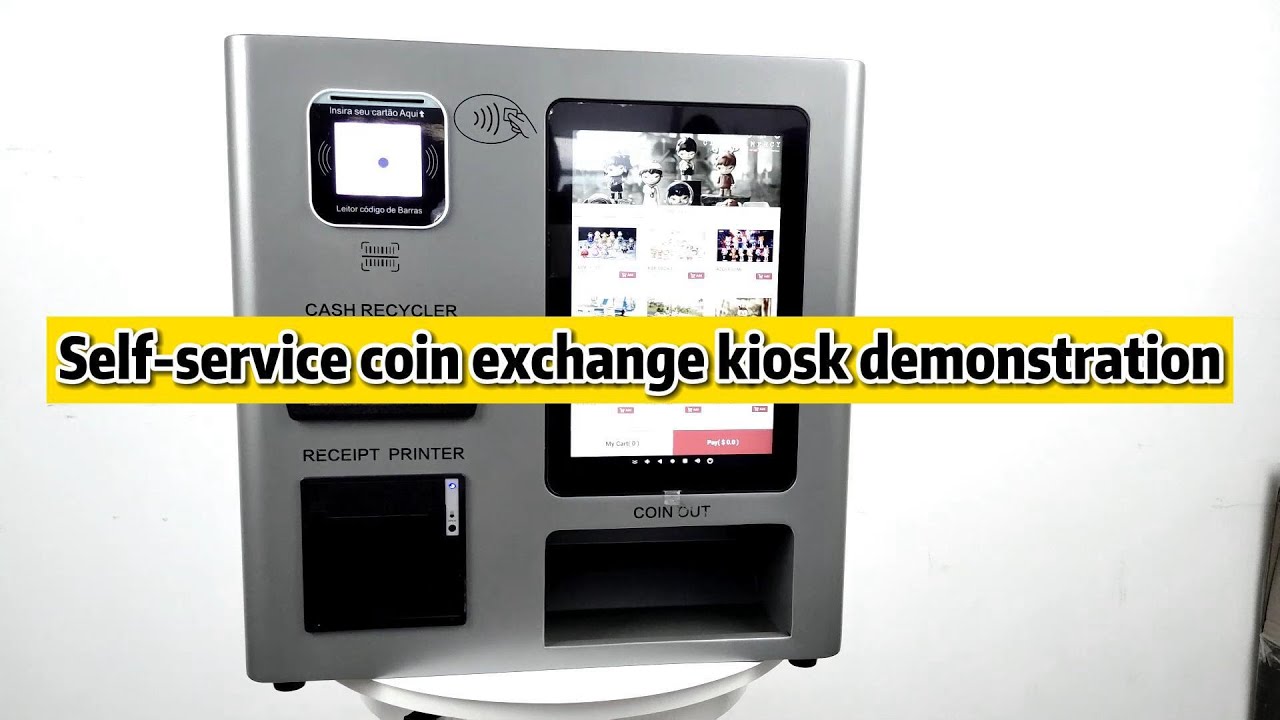 Self service coin exchange kiosk demonstration