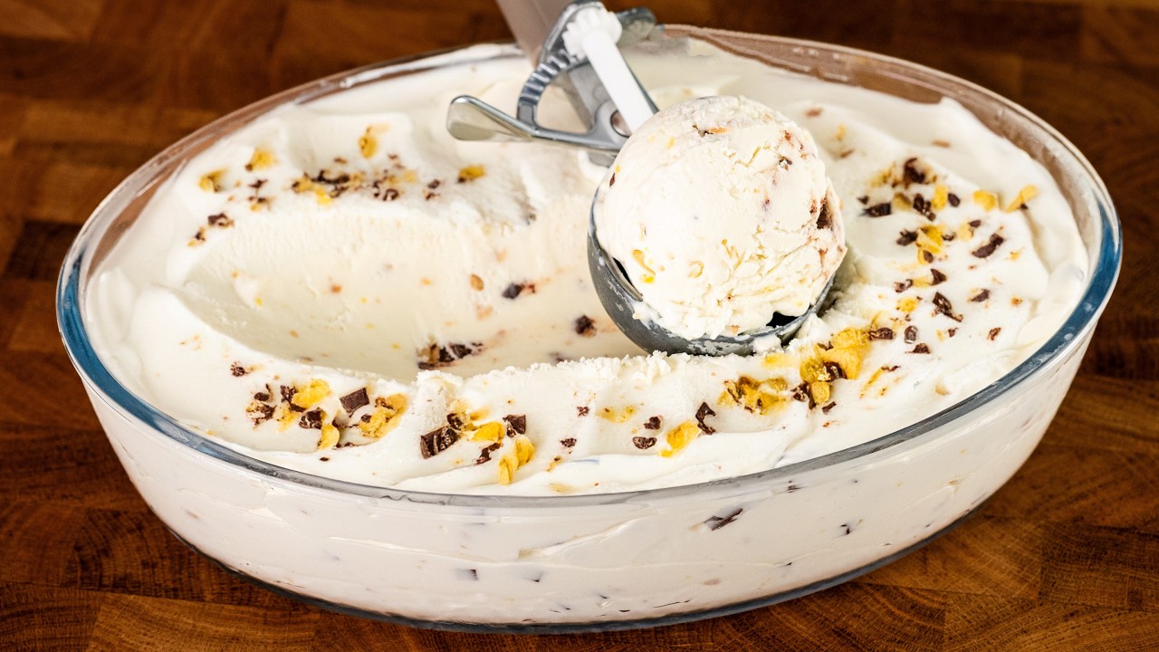 🍧Ich mache das erfrischendste Zitroneneis in 5 Minuten! Nur 3 Zutaten! Eis - Stracciatella!