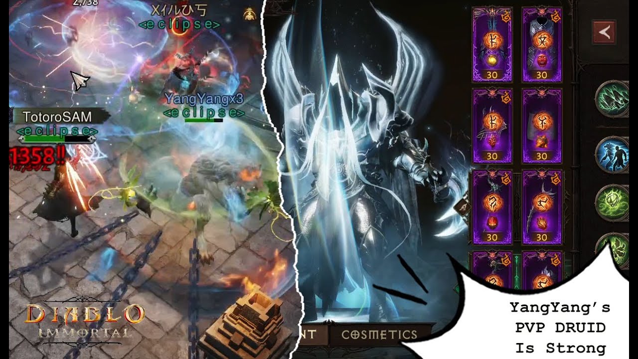 Yang-Yang's PVP DRUID Is Unexpectedly Strong (Eclipse vs MVP Shadow War Again) | Diablo Immortal
