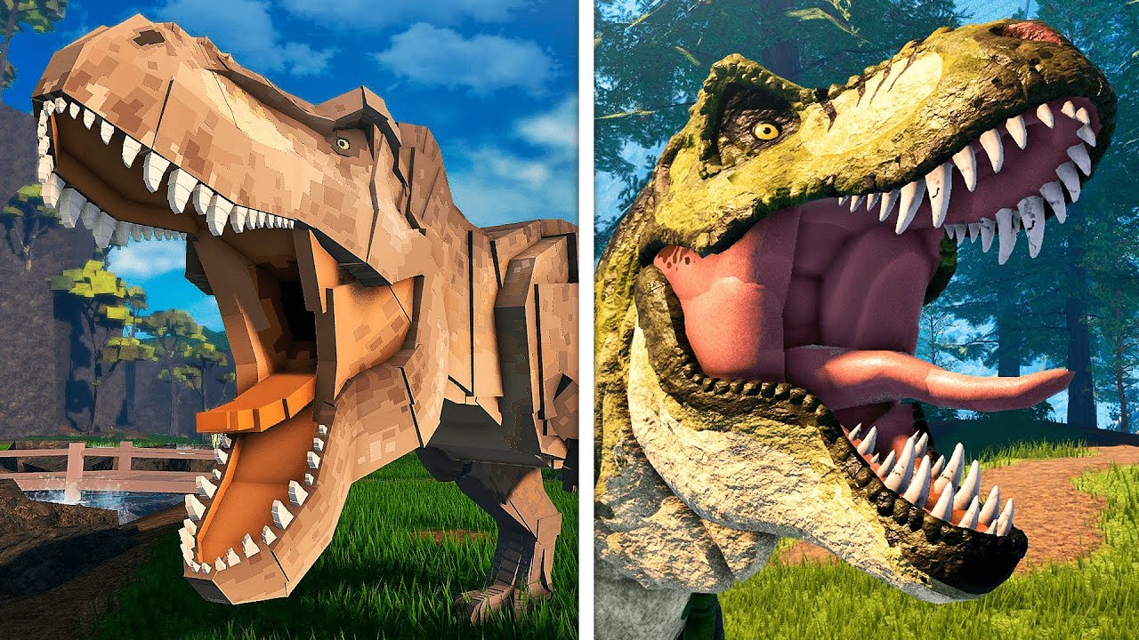 COMPARAÇÃO DE JURASSIC BLOCKY VS. FALLEN ASHES!! (PARTE 1) | ROBLOX