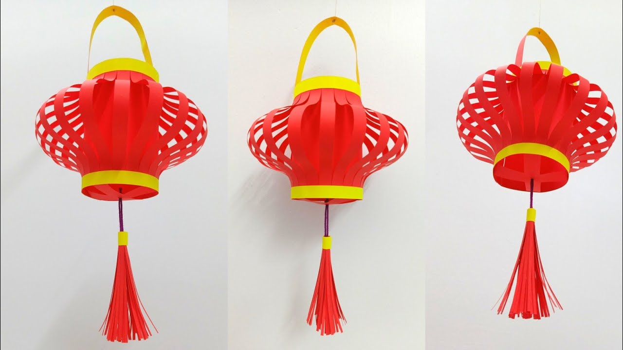 How To Make A Chinese Paper Lantern | Paper Lamp | Lamp DIY | Chinese New Year Craft