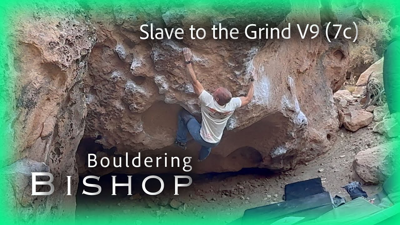 SIave to the Grind V9 (7c) Bouldering Bishop