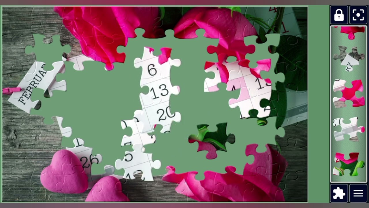 Pink Hearts & Roses on 14th Feb💞🌹🧩 beautiful jigsaw puzzle 🧩//@jigsawpuzzle45 