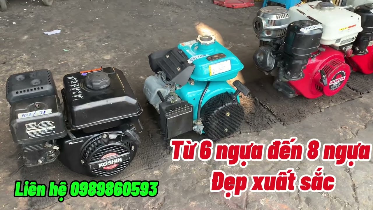 Lô máy xăng Nhật bãi. Honda 8, Kubota 7 ngựa.