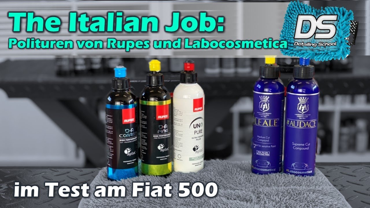 "Italian Job" Test der Rupes & Labocosmetica Polituren am Fiat 500 Riva