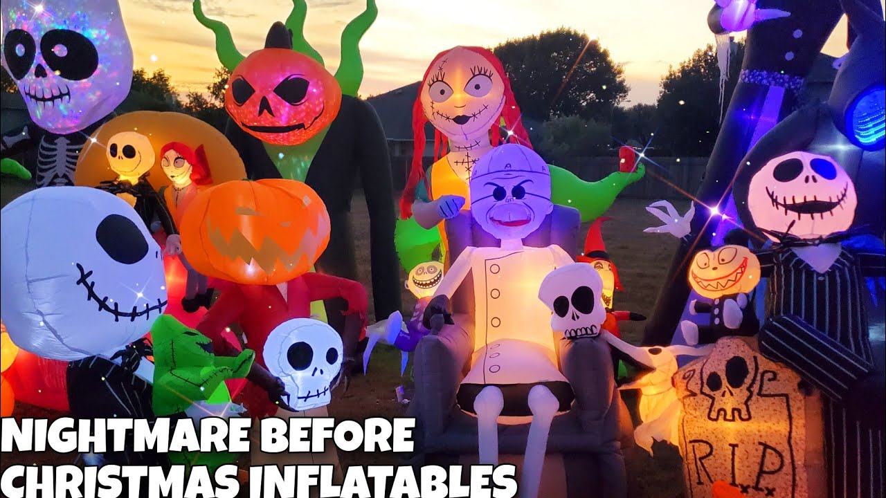 Nightmare Before Christmas INFLATABLES Sally & Finkelstein Jack Skellington Oogie Walmart & Lowes