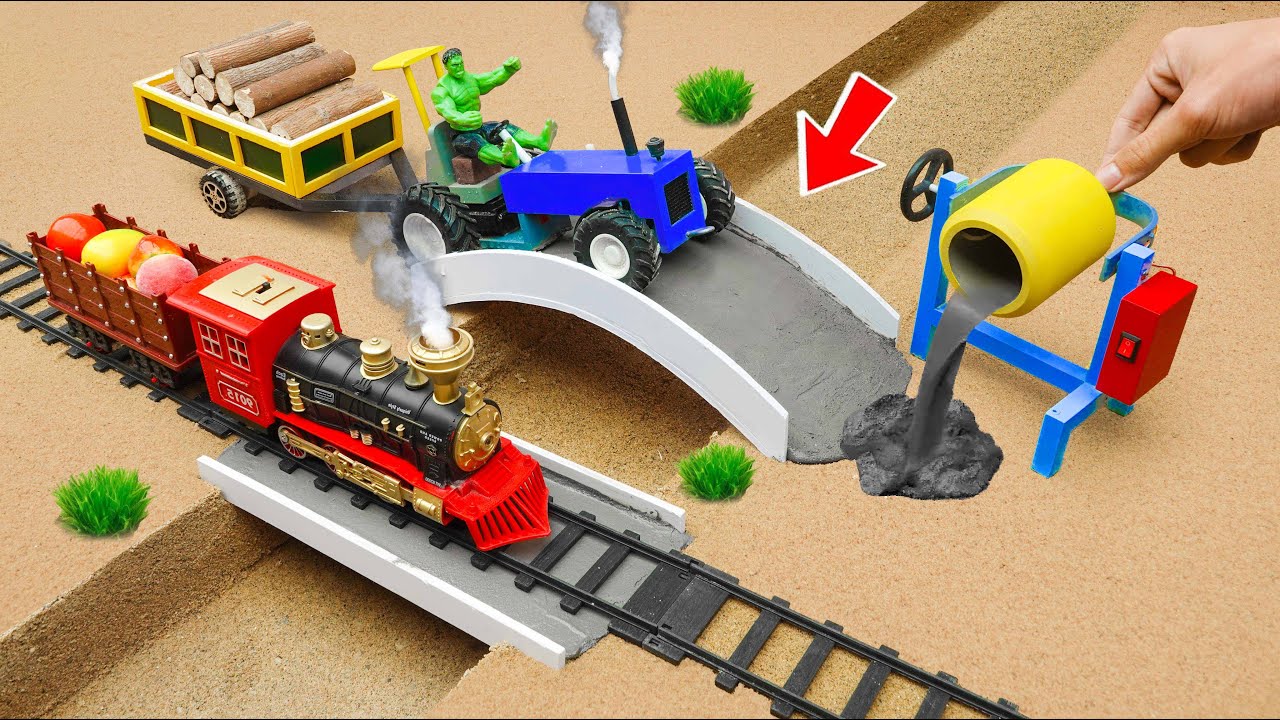 DIY Mini Bridge Science Project | Build a Concrete Mixer Truck, Bridge Construction Vehicle