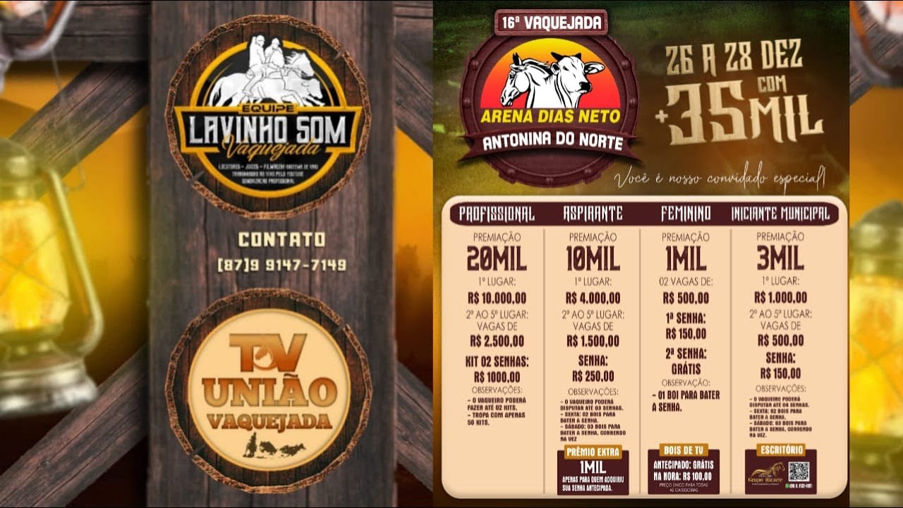 16&ordf; VAQUEJADA ARENA DIAS NETO ANTONINA DO NORTE-CE