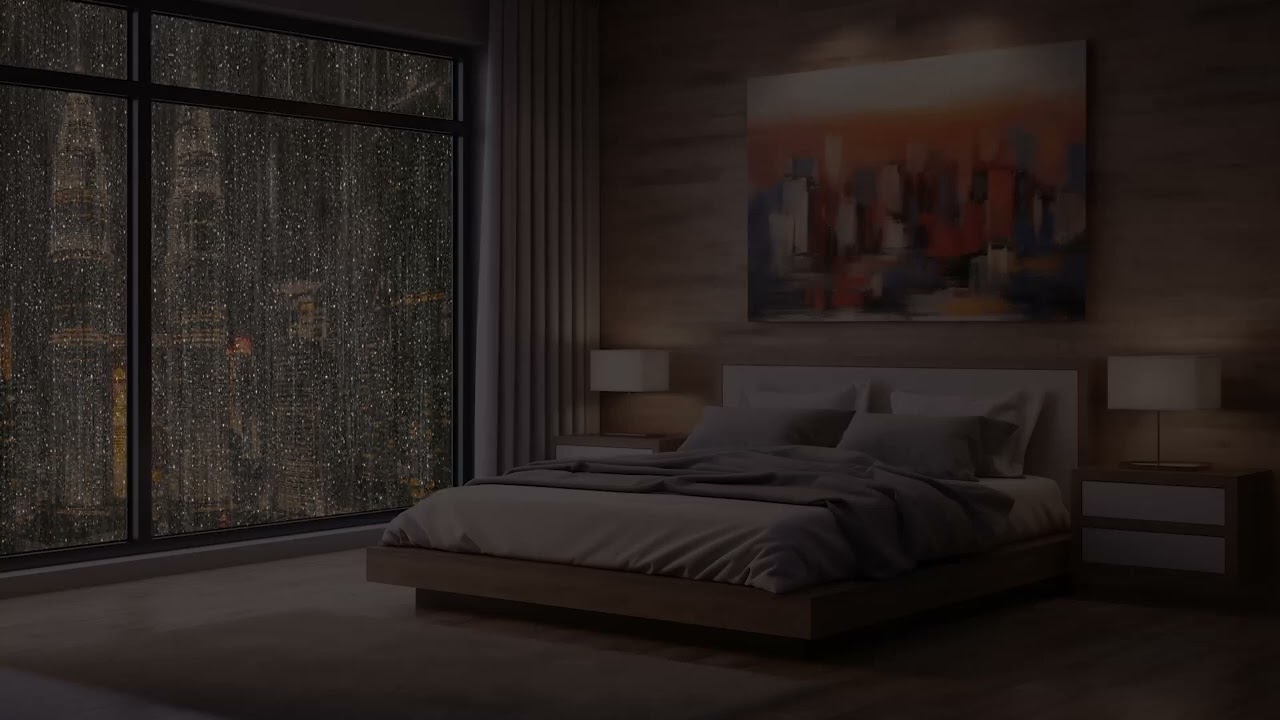 Cozy Room with Soothing Rain Sounds - a Restful Atmosphere for Deep Sleep and Stress Relief