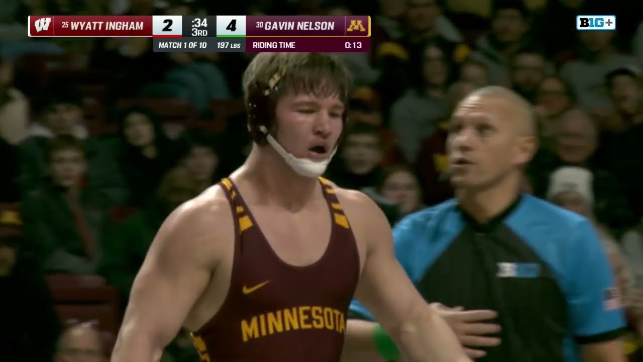 197lbs - Minnesota’s Gavin Nelson vs. Wisconsin’s Wyatt Ingham | Big Ten Wrestling