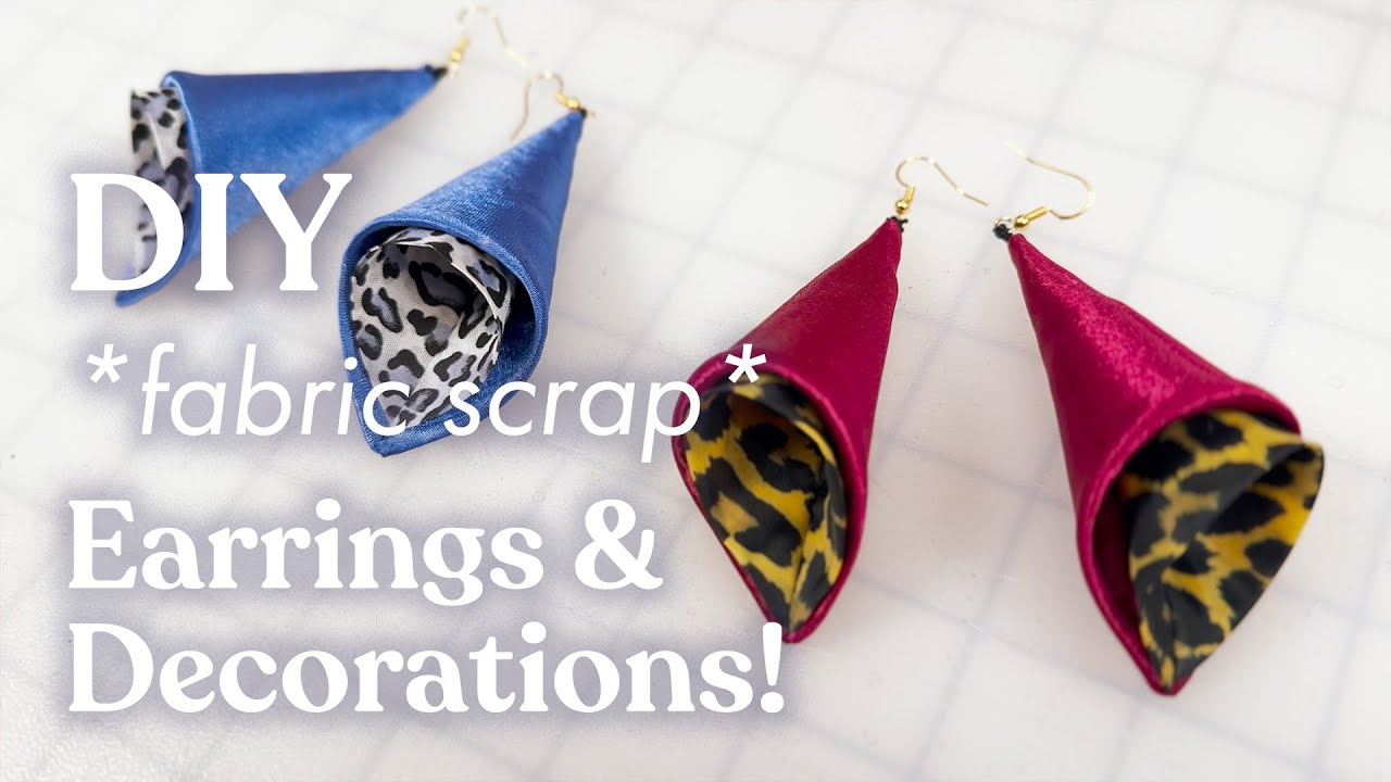 DIY *fabric scrap* EARRINGS + DECORATIONS ☆ with FREE sewing pattern