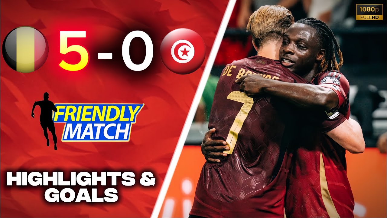 Belgium 5-0 Tunisia | Kevin De Bruyne and J&eacute;r&eacute;my Doku Show! | Full Match Highlights