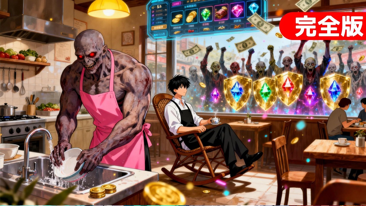 ゾンビによる終末、男性は飲食店の営みを始め、SSS級のゾンビの王が用心棒や接客係となる。