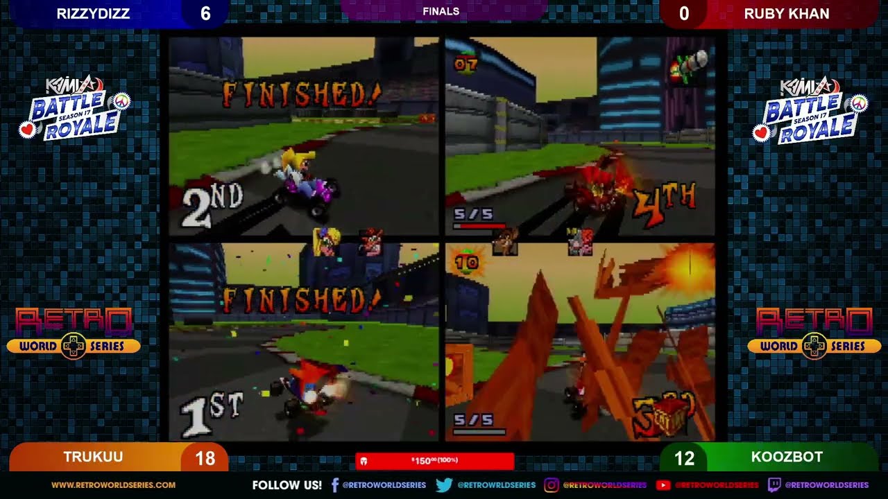 RizzyDizz vs Ruby Khan vs TruKuu vs Koozbot (Finals) - Crash Team Racing - Kami-Con 2026