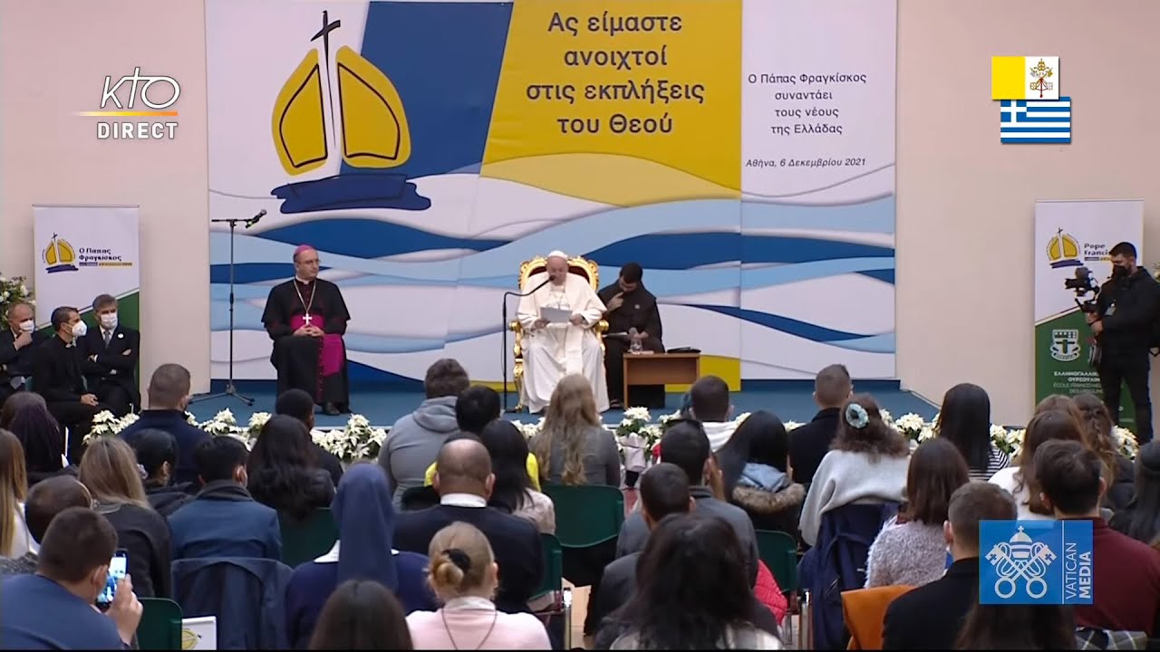 Rencontre du pape François avec les jeunes en Grèce