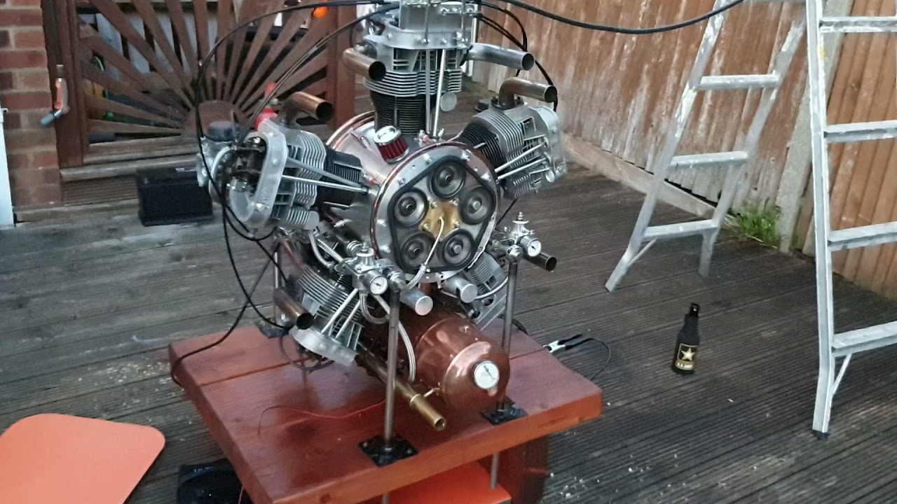 Radial engine home made 5 cylinders 2.2  litre