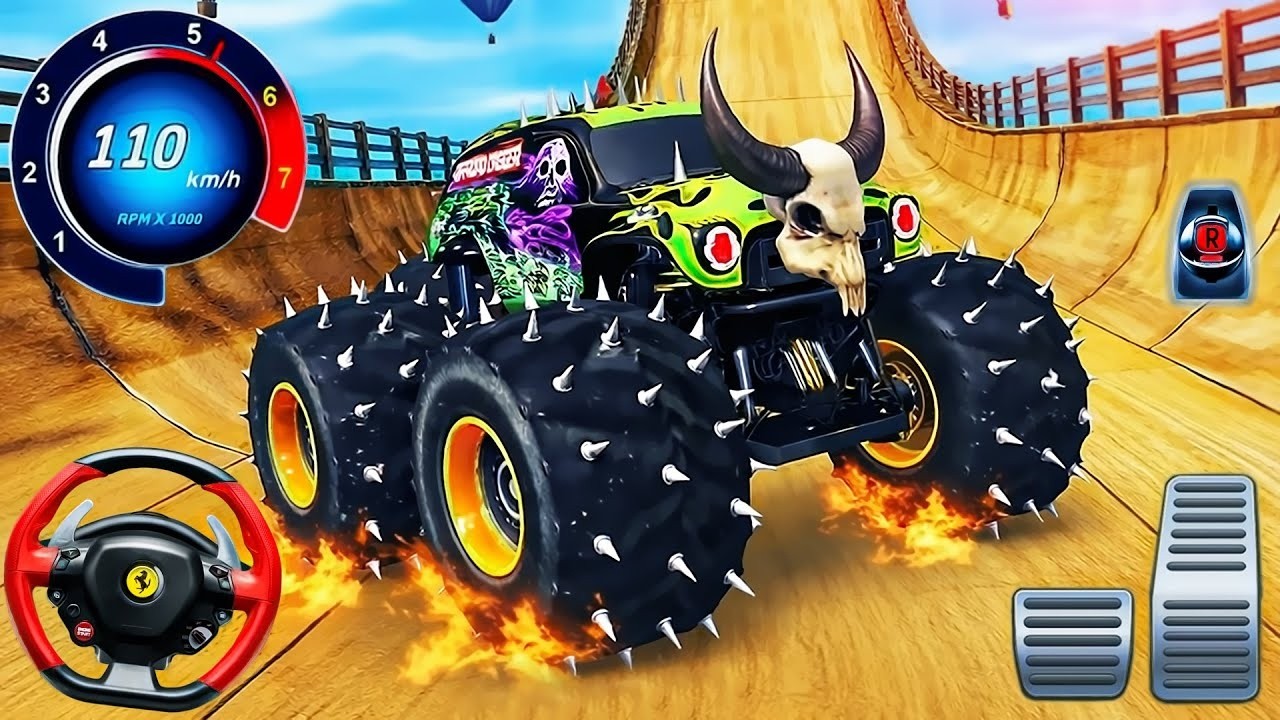 US Offroad Monster Truck - Impossible Jeep Stunts Ramp Racing 3D - Android GamePlay