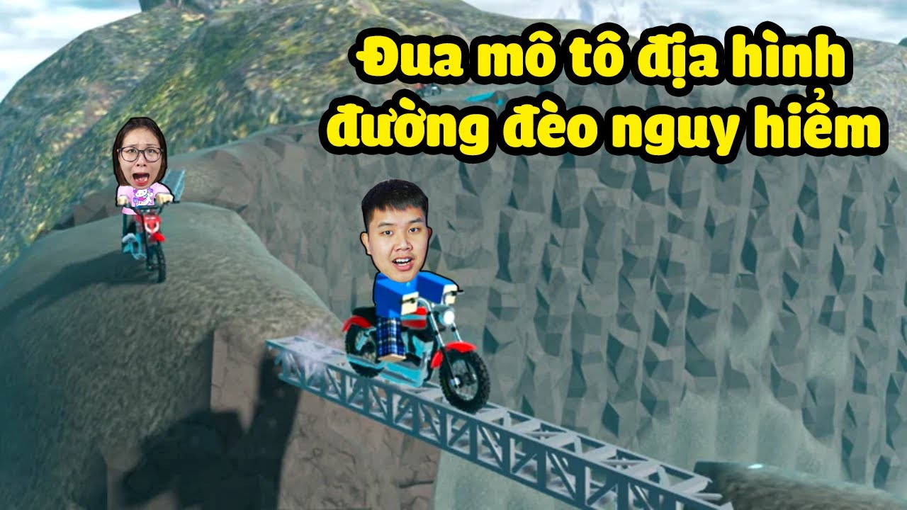 Đua lái mô tô địa hình vượt đường đèo nguy hiểm xem ai về đích trước với bqThanh