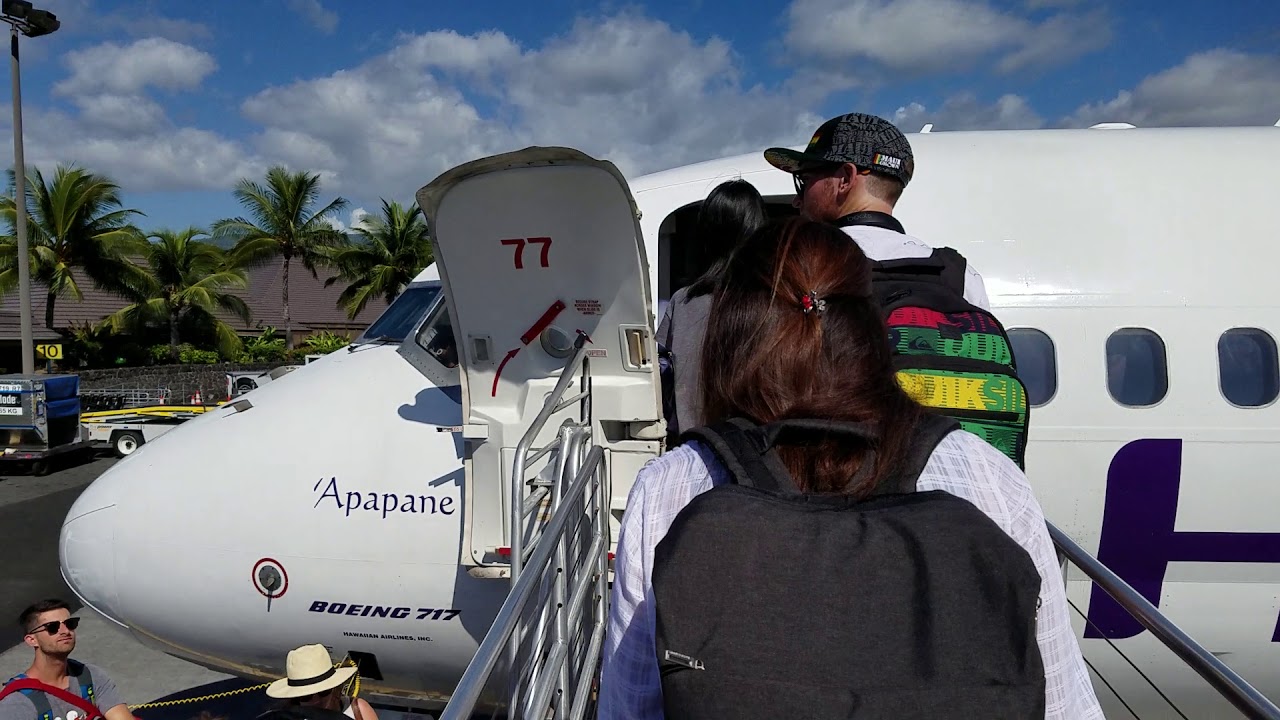 Beautiful Hawaii Kona Airport Tarmac- Boarding on Hawaiian Air B717