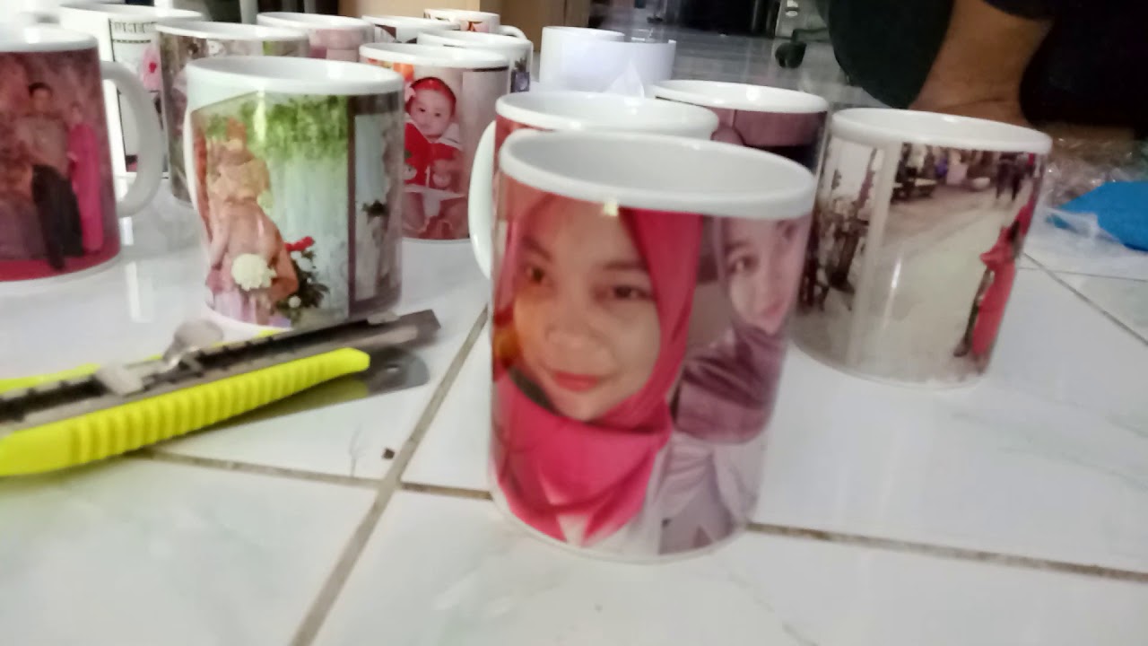 tutorial cara cetak foto di gelas atau mug