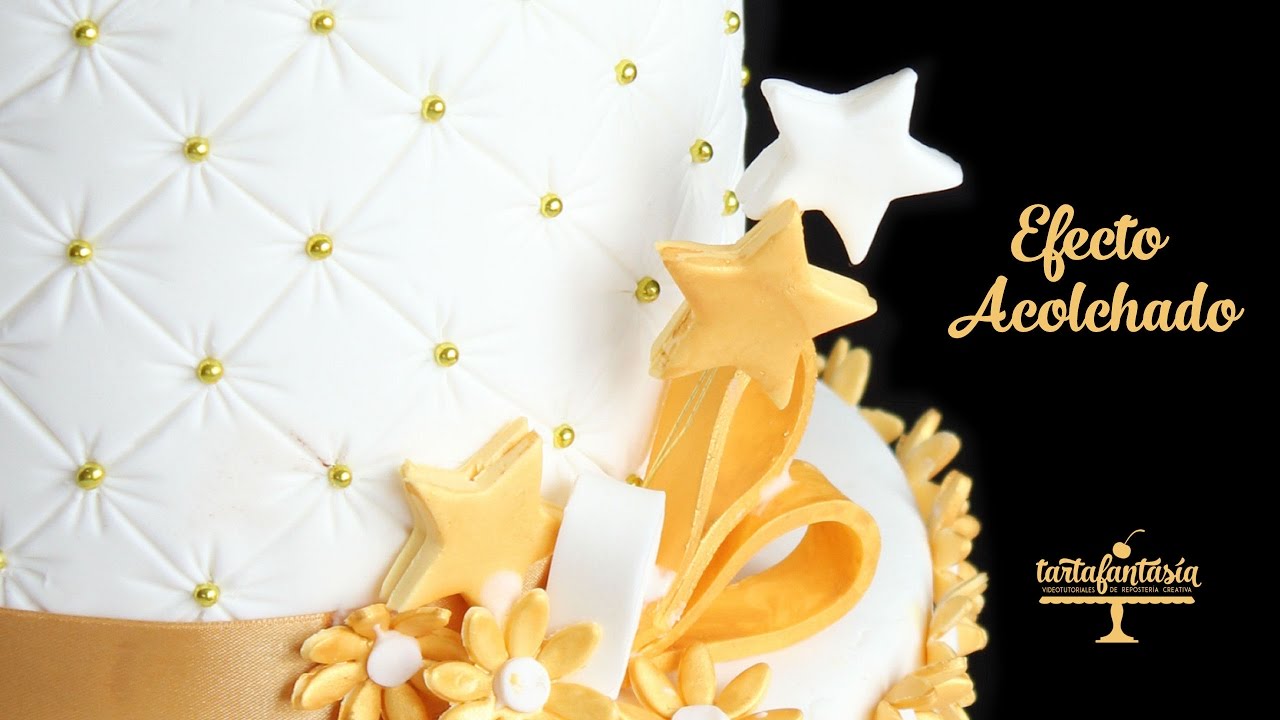 Tarta Fondant efecto acolchado o tapizado capitoné