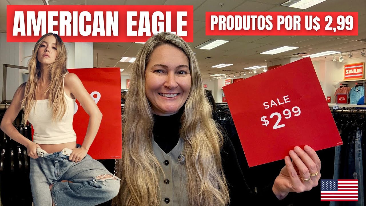 AMERICAN EAGLE OUTLET em ORLANDO: ROUPAS por US$ 2,99? PREÇOS QUE VOCÊ NUNCA VIU! 😱👖