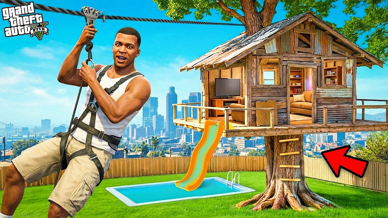 Franklin Building A Tree House For The First Time Ever in GTA 5 ! (GTA 5 mods)