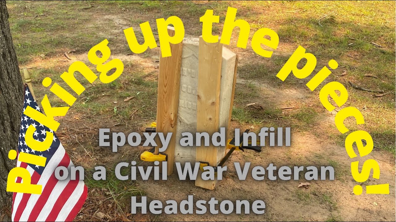 Epoxy and Infill on a Civil War Veteran headstone
