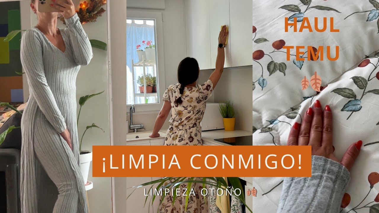Limpieza profunda de cocina 🍂 | Limpia conmigo + compras Temu y decoración otoñal #limpieza #hogar