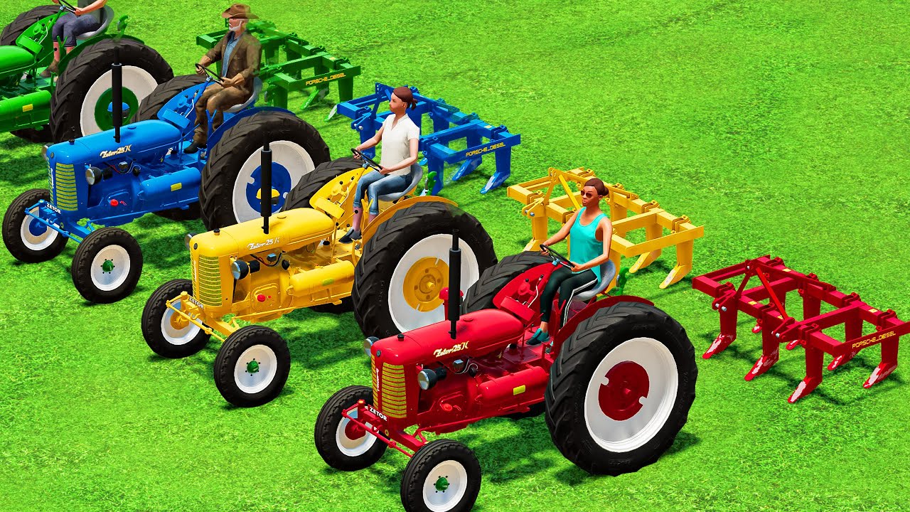 TRANSPORT of COLORS! Mini ZETOR TRACTORs with Best Plowmen! Farming Simulator 22
