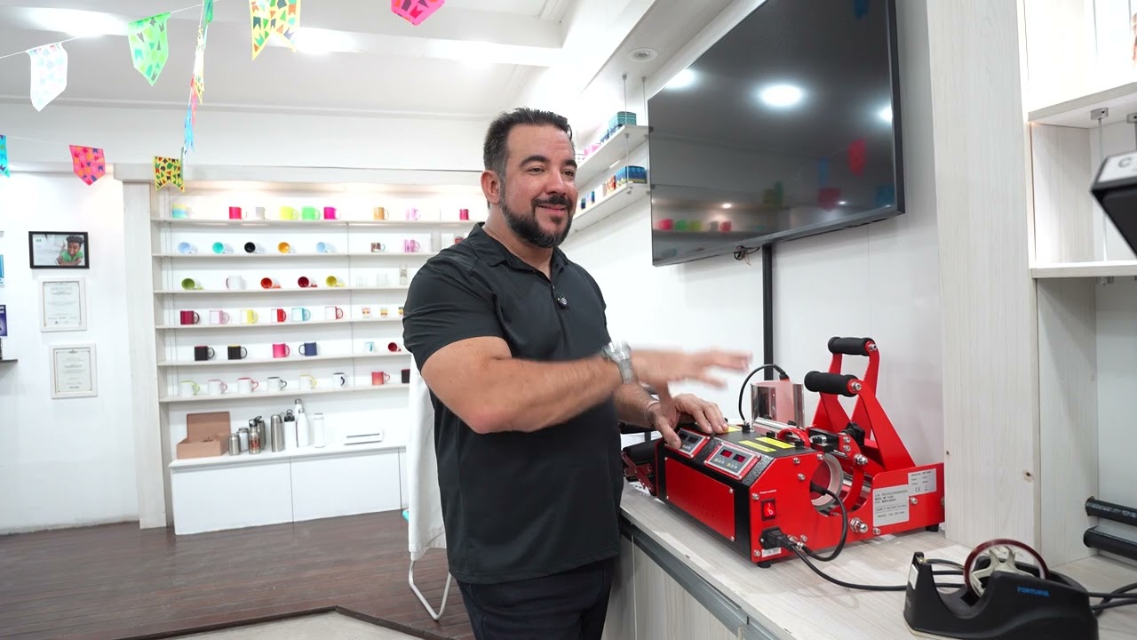 TUTORIAL SUBLIMAÇÃO EM CANECA VERMELHA COM AREA BRANCA