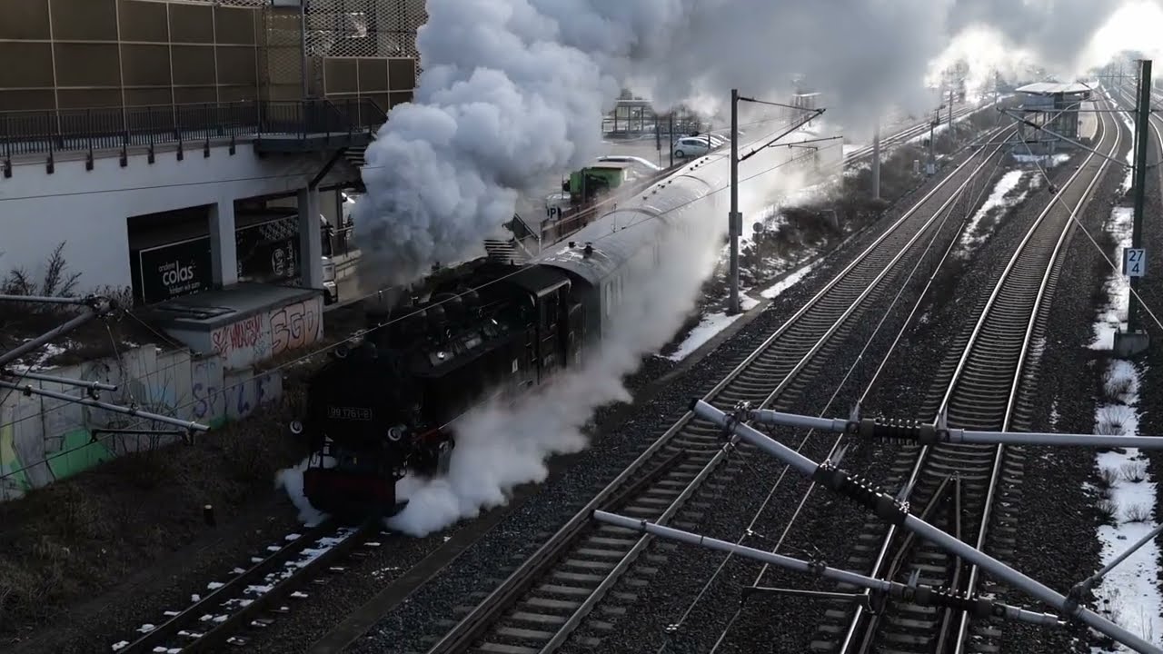 Zugverkehr in Radebeul-Ost am 20.02.2026 - ein Griff in die Tiefkühltruhe...