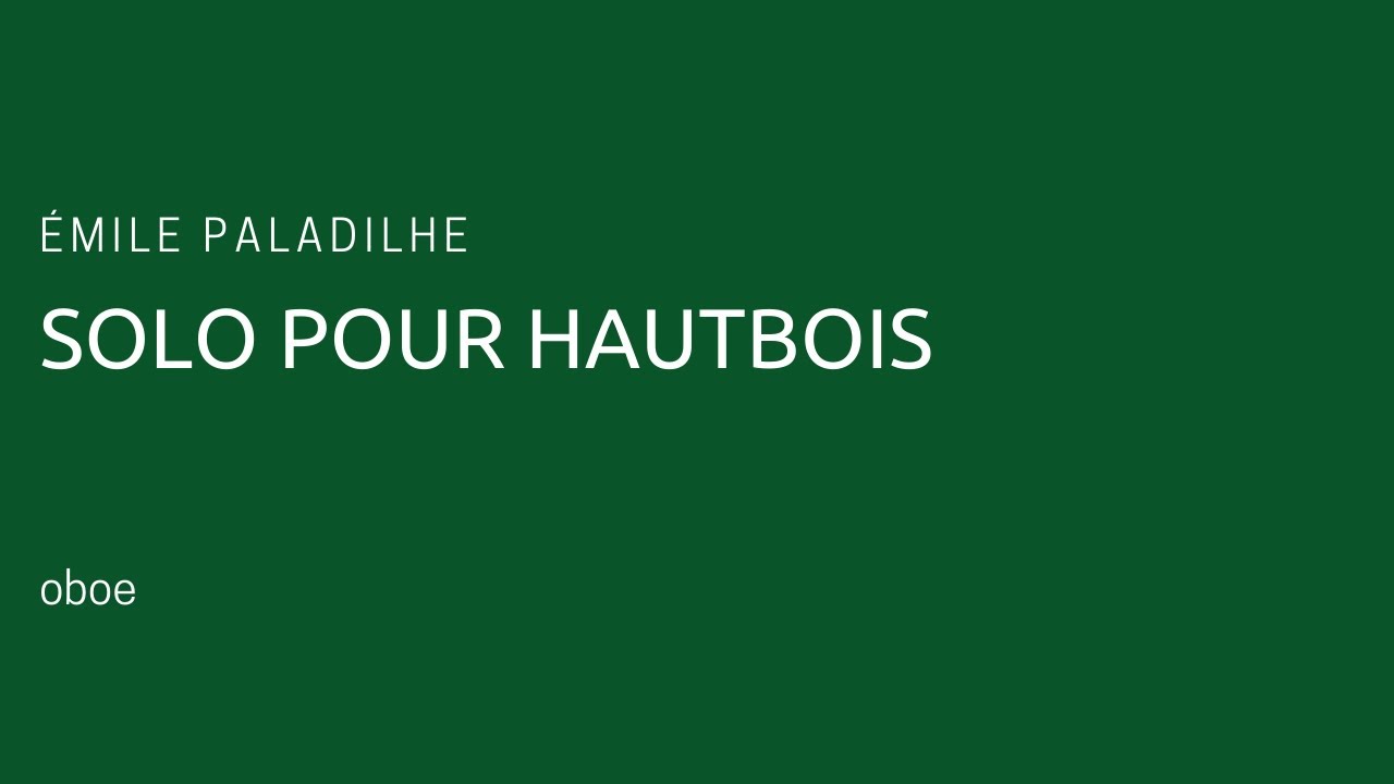 Émile Paladilhe - Solo for oboe and piano (piano accompaniment)