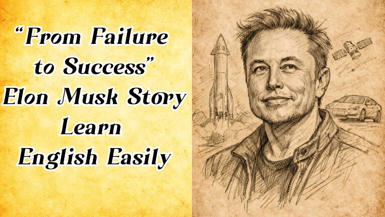 Learn English Through Elon Musk’s Life Story | Success Story in Simple English