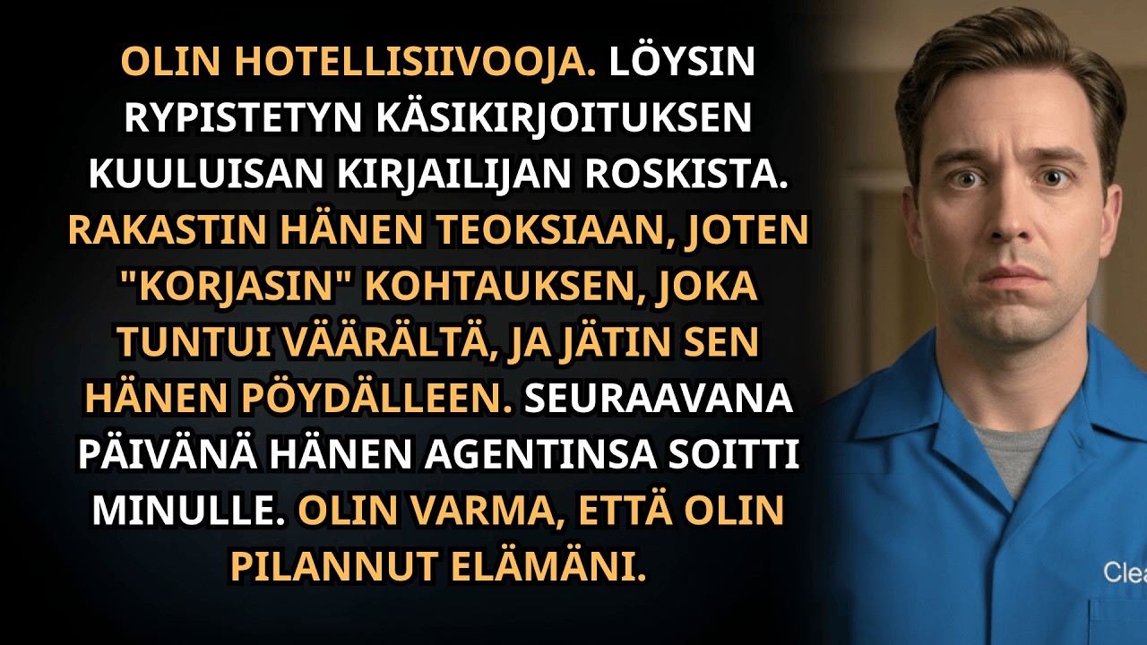 Olin Hotellisiivooja. Vieraan Huoneesta Löytämäni “Roskaksi” Heitetty Asia Muutti Elämäni.