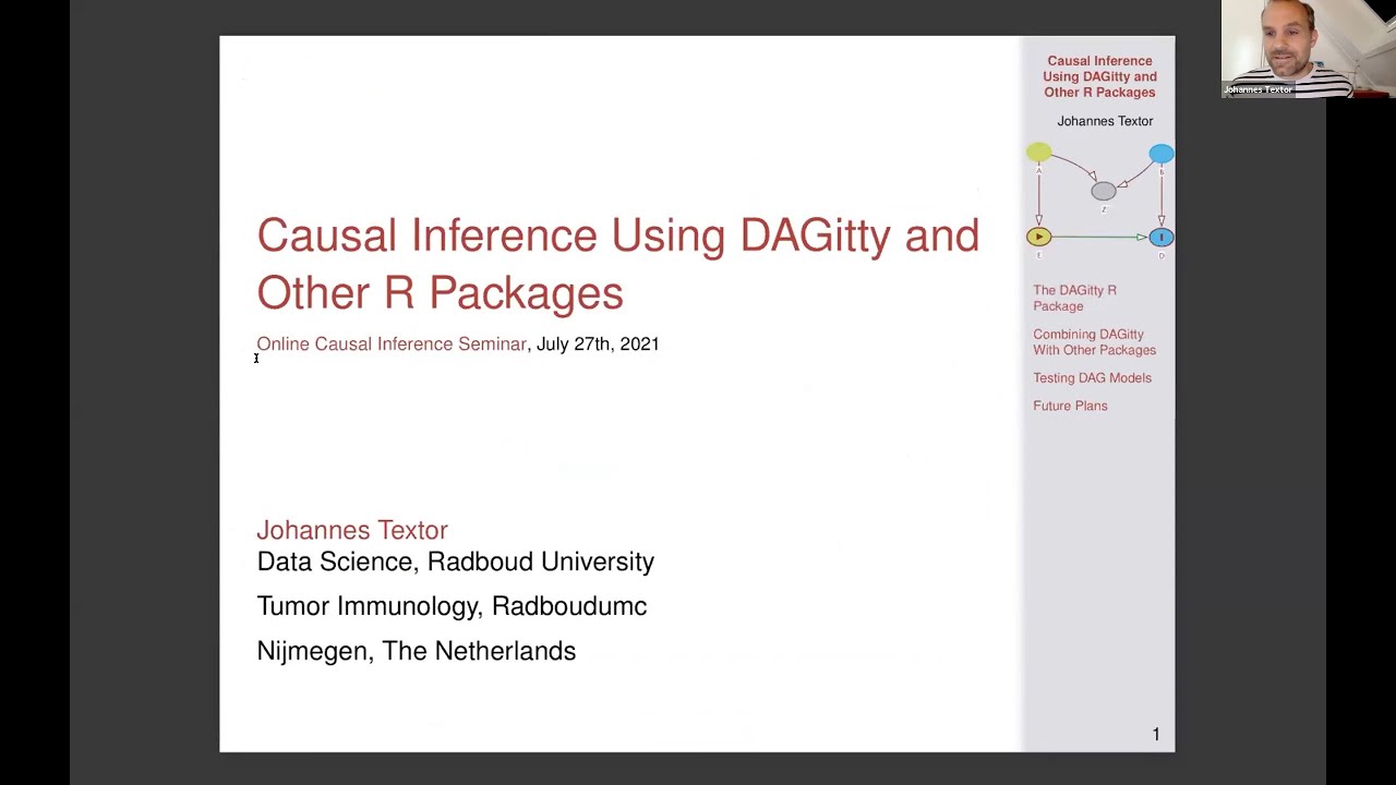 Johannes Textor: Causal Inference using the R package DAGitty