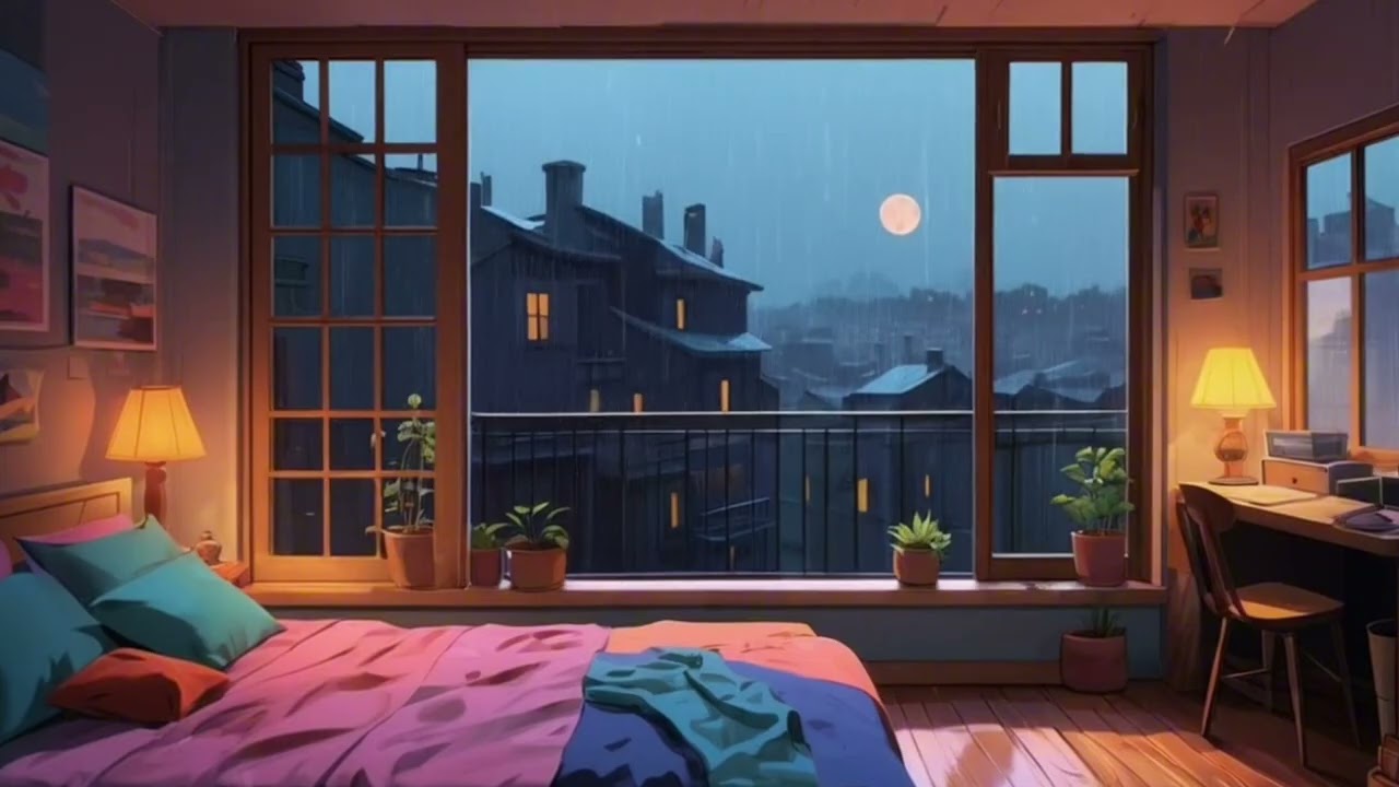 Relaxing Vibes Piano and Rain City Melody | Calming Chilling for Rainy Day | Papercut Music | Lofi
