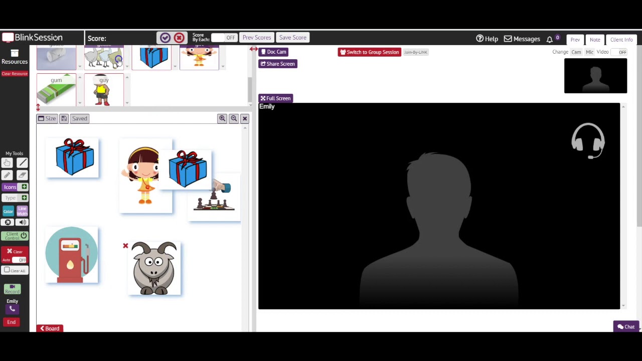 Using Flash Card Sets and Images in Blink Session