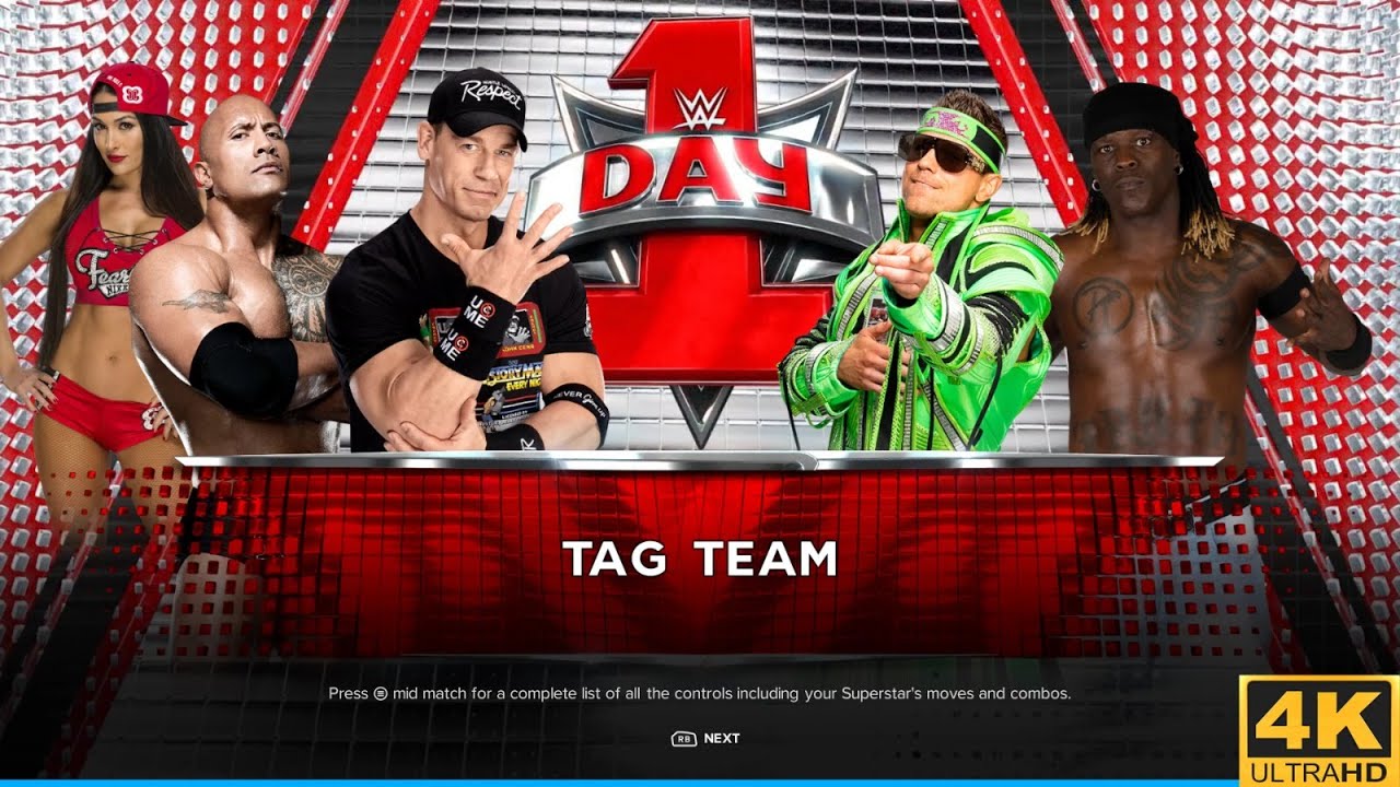 THE ROCK JOHN CENA VS THE MIZ R TRUTH WWE 2K23 TAG TEAM MATCH [ PC UHD 4K 60FPS ]